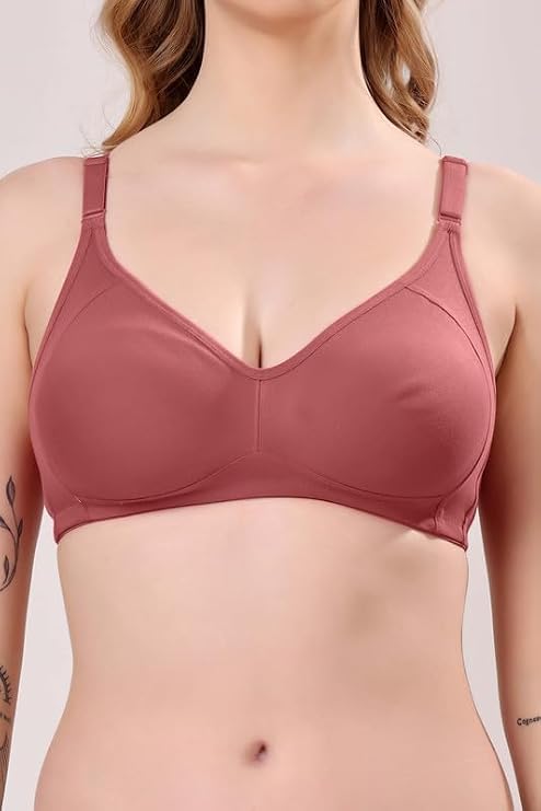 Image of London Hills Regular Bra for Women Everyday Non Padded Wire Free Full Coverage Cotton Blend