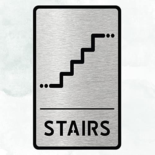 Image of CVANU 1pc Silver Acrylic STAIRS Self-Adhesive Sign Board for Office /Hospital /Cafe Sign Board c84