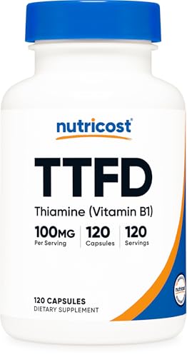 Nutricost TTFD Thiamine (Vitamin B1) 100mg 120 Capsules Gluten-Free
