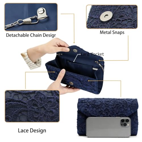 Image of 2026 Lace Embroidered Clutch Dressy Purse Envelope Evening Bag