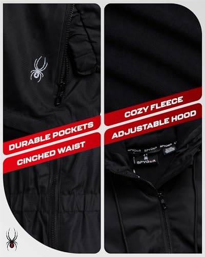 Spyder Womens Rain Jacket - Fleeced Lined Wind breaker Raincoat for Women Zip Up Wind & Water Resistant Jacket Women3