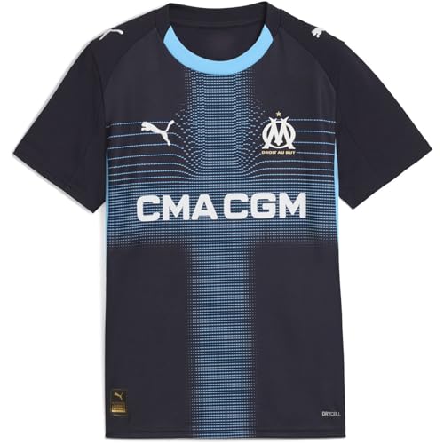 Image of PUMA Kids Olympique Marseille Away Shirt 2025 2026 Juniors Navy/Blue 9-10 Years