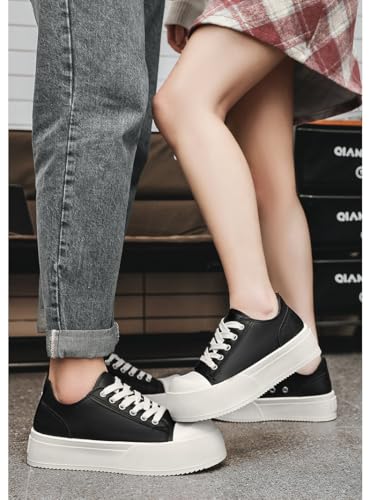 Men's Comfortable Leather Casual Sports Shoes - Thick PVC Anti-Slip and wear-Resistant Sole with Thick Heel Design3