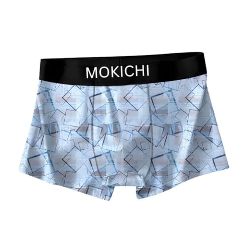 Image of Men's Boxer Briefs Pack, Breathable Stretch Underwear with Wide Comfort Elastic Waistband, Soft Geometric Print Trunks, Multi-Pack
