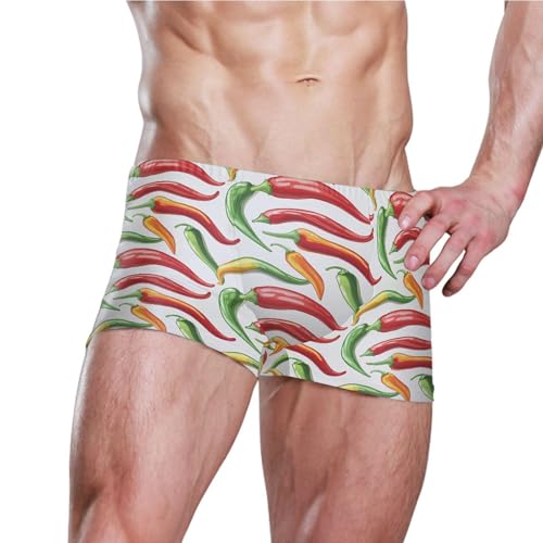 Pepper Vegetable Mens Swim Trunk Swimwear Bathing Suit Swim Brief Square Leg Board Short S B04048223