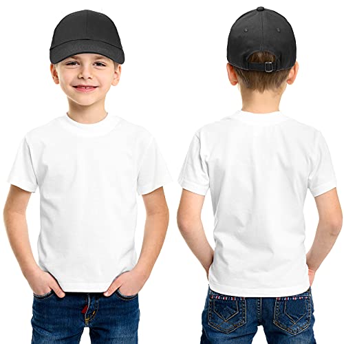 Geyoga Kids Baseball Caps Cotton Baseball Hats Adjustable Dad Hat Plain Baseball Cap Unisex Trucker Hats (Black, White, Blue, Red, 4) #TOP4
