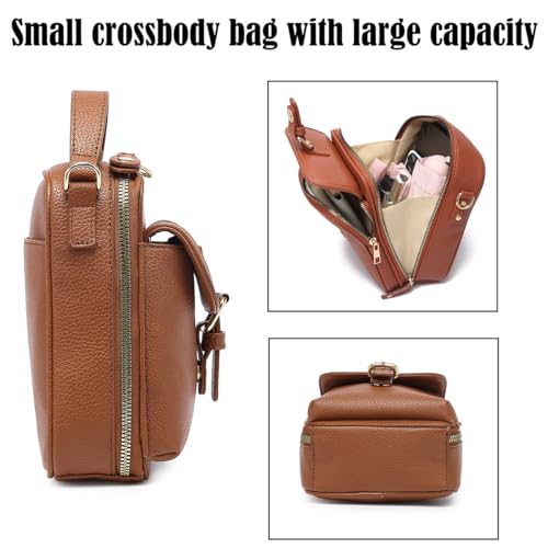 Sculpture Crossbody Leather Bag, Forcipower Crossbody Bags for Women, Vintage Anti Theft Shoulder Bags with 10 Card Slots4