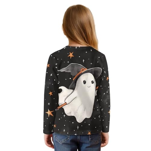 Halloween Tshirts for Girls Kids Long Sleeve Tees Top Fall T-Shirt Tie Knot Front Blouse Kids School Clothes2
