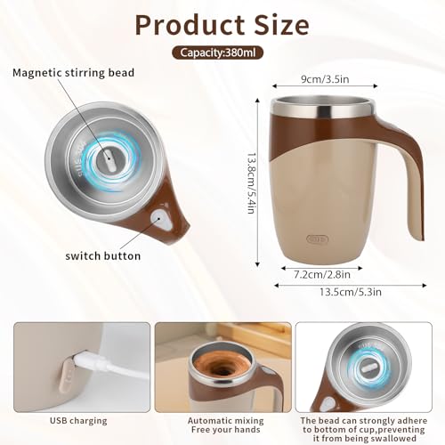 Taza automática para mezclar café de acero inoxidable 400 ml miniatura 2