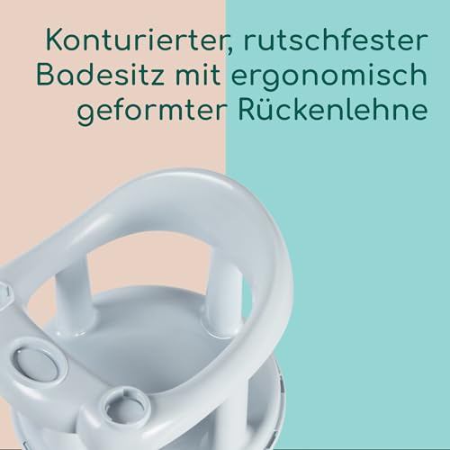 Bebeconfort Playful Drehbarer Badewannensitz, Baby Badesitz, 6-12 Monate, Max. 10 kg, Babysitz Badewanne, 360° drehbarer Sitz, Spieltisch, Rutschfest, Ergonomisch, Saugnäpfe, Blau