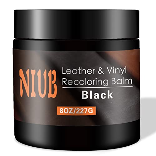 NIUB Leather Recoloring Balm, 8.5Oz Black Leather Color Restorer, Leather Scratch Remover, Leather Restorer for Couches,Furniture,Leather Shoes, Leather Couch Paint, Quick Dry Leather Balm