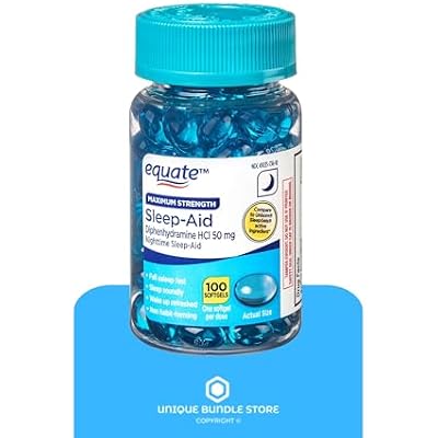 Maximum Strength Nighttime Sleep Aid 50mg 100 Softgels, Night Time Sleep Support for Adults, Non-Habit Forming Sleeping Aid, Sleep Pills + 7 Day Pill Organizer Included (Pack of 2)