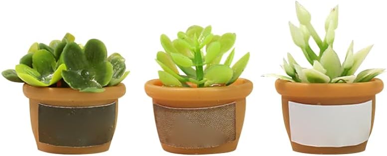 3 Pcs Mini Succulent Car Dashboard Decoration Cute Plant Car Decor Accessories Desktop Miniature Succulents Dashboard Charms Plants Dash Board Ornaments Cars Interior Decorations for Home Office