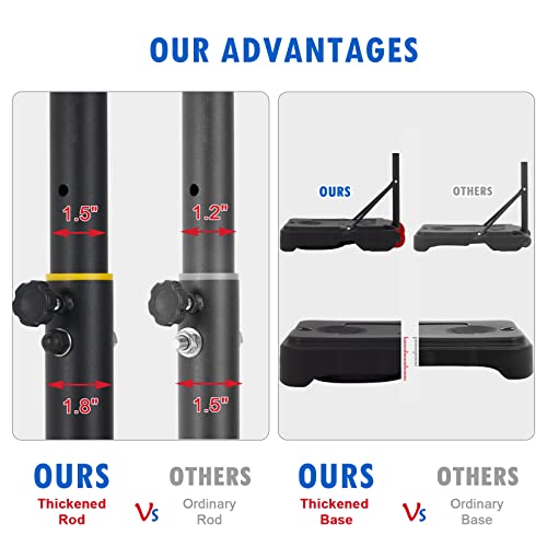 Outspurge Kids Adjustable Basketball Hoop Portable 5.5Ft-8.2Ft 5 Height Levels Basketball Goals With 2 Wheels &Large Shatterproof Backboard Nylon Net For Youth,Boys, Girls, Teens Outdoor Use #TOP2