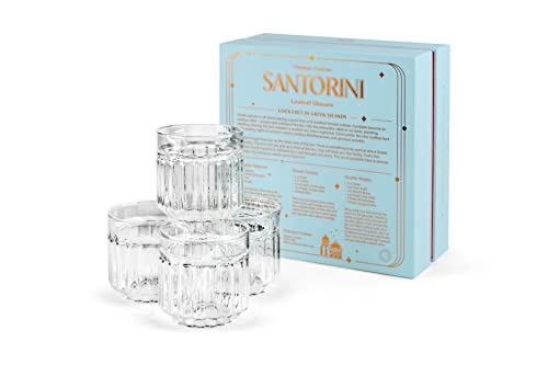 GLASSIQUE CADEAU Santorini Lowball Cocktail Glasses for Negroni, Caipirinha, Summer Bar Drinks | Modern Glassware Collection | Set of 4 | 10 oz Light Borosilicate Short Tumblers - Thumbnail 7