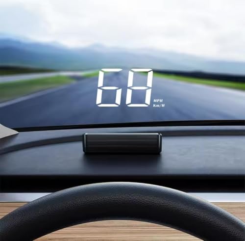 Car Speedometer HUD GPS Head Up Display Digital Speed Meter Windshield Projector for Vehicles Truck Auto Electronics Accessories (White)