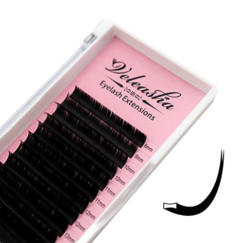 Veleasha Ellipse Flat Eyelash Extensions Matte 0.15mm D Curl 8-15mm Mixed Length Individual Eyelashes Salon Use