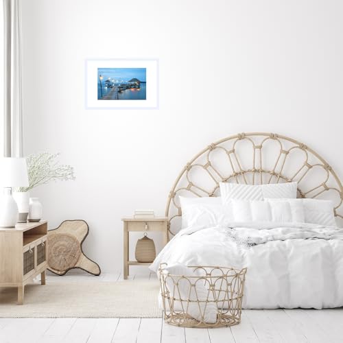 Image of JCJMY 11x17 Picture Frame White with 8x10 Mat, Display Photo 8x10 with Mat or 11 x 17 Without Mat, Wall Hanging Large 11x17 Poster Frame with Shatter Resistant Plexiglass, White