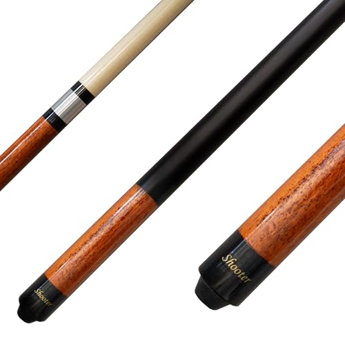 Winsport Shooter - Taco de billar de madera de arce de alta calidad, calidad de juego, 147 cm, 2 piezas, con piel adhesiva de 12,5 mm o piel roscada de 12 mm, rosca de acero inoxidable (12 mm)