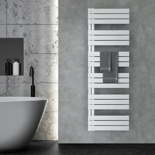VILSTEIN® Badheizkörper [180x60cm] - Handtuchheizkörper Elektrisch einsetzbar [SEITLICH OFFEN] - Handtuchtrockner Badezimmer - Handtuch Heizkörper Bad - Handtuchheizung - Wandheizkörper - (Weiß)
