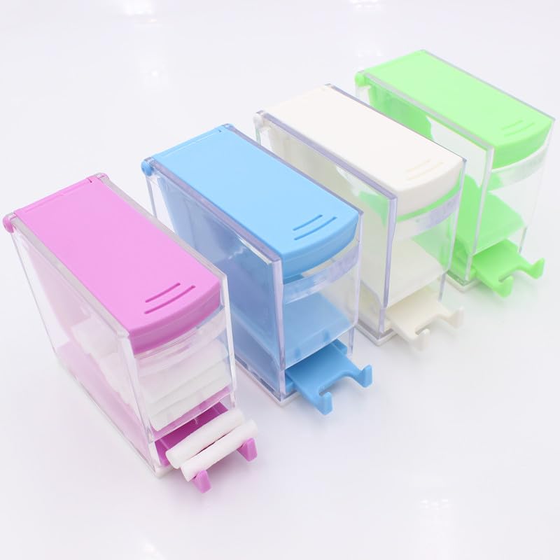 Cotton Roll Dispenser Hygienic Divider Dental Cotton Roll Dispenser Holder Press Type Box Color Orthodontics Products Dentistry Lab Supplies(White)