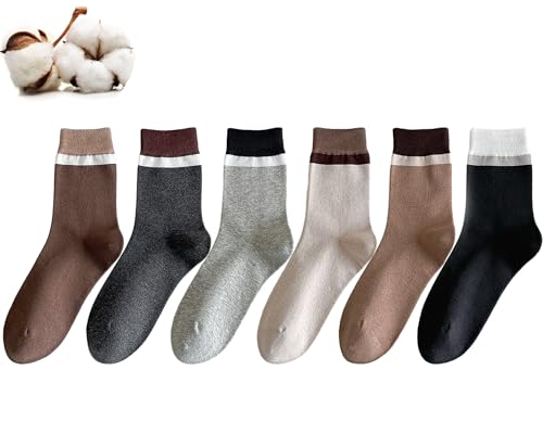 Womens Striped Socks,Color-Blocking Crew,Cute Casual Comfot,Sweat-absorption Anti-pilling Size5-8
