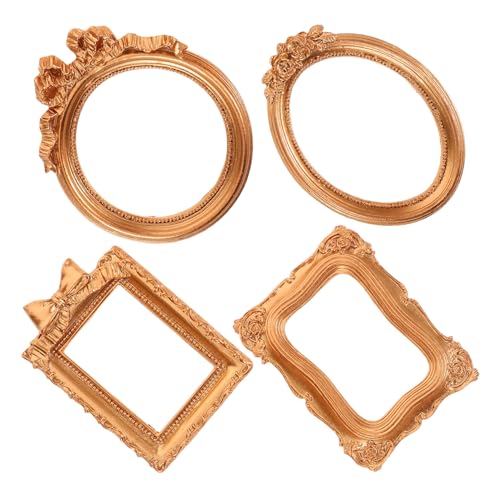 Ipetboom 4pcs Vintage Victorian Resin Photo Frames Mini European Retro