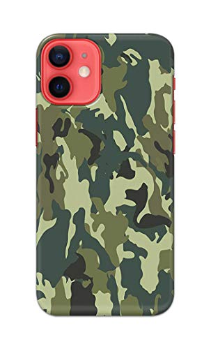 Image of Printed Hard Back Cover Case for Apple iPhone 12 | iPhone 12 Pro Back Cover (Green Army Camouflage) -1803