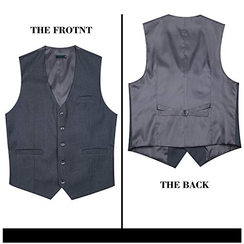 Enlision Men's Suit Vest Business Formal Dress Waistcoat Solid Color Vest For Suit Or Tuxedo #TOP4