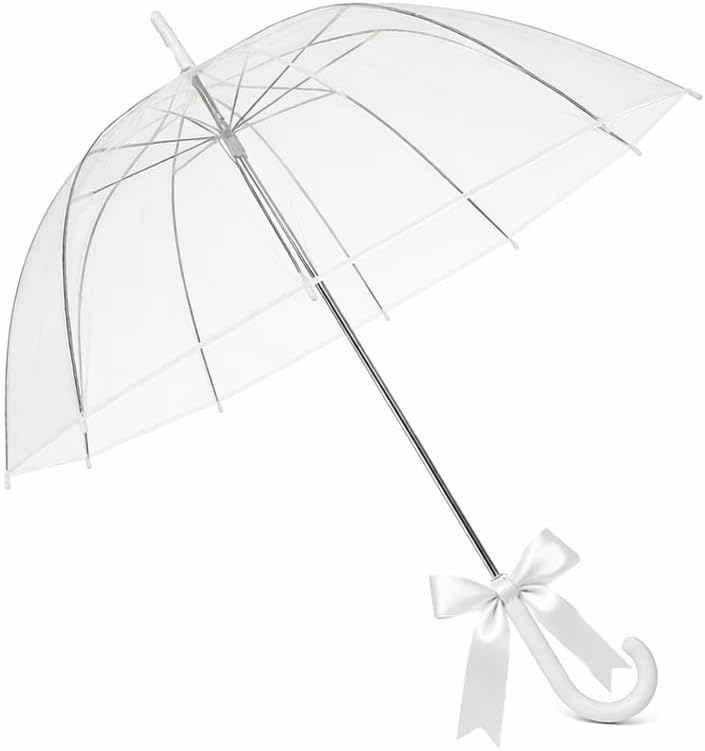 5/10/20 Pack Clear Umbrella Bulk, Bulk Umbrellas for Wedding, Transparent POE Auto Open Rain Umbrellas with Stainless Steel Frame, Large Canopy for Wedding Photography & Outdoor Events and Parties