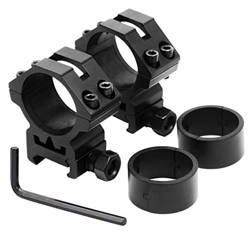 West Lake Scope Rings 1 Inch 30Mm Low Profile Scope Mounts For Picatinny Weaver Rail (Set Of 2), See-Thru Design, Ring Adapter Inserts Included #TOP16