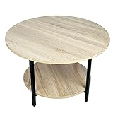 TOYSINTHEBOX Round Coffee Tables, Accent Table Sofa Table Tea Table with Storage 2-Tier for Living R