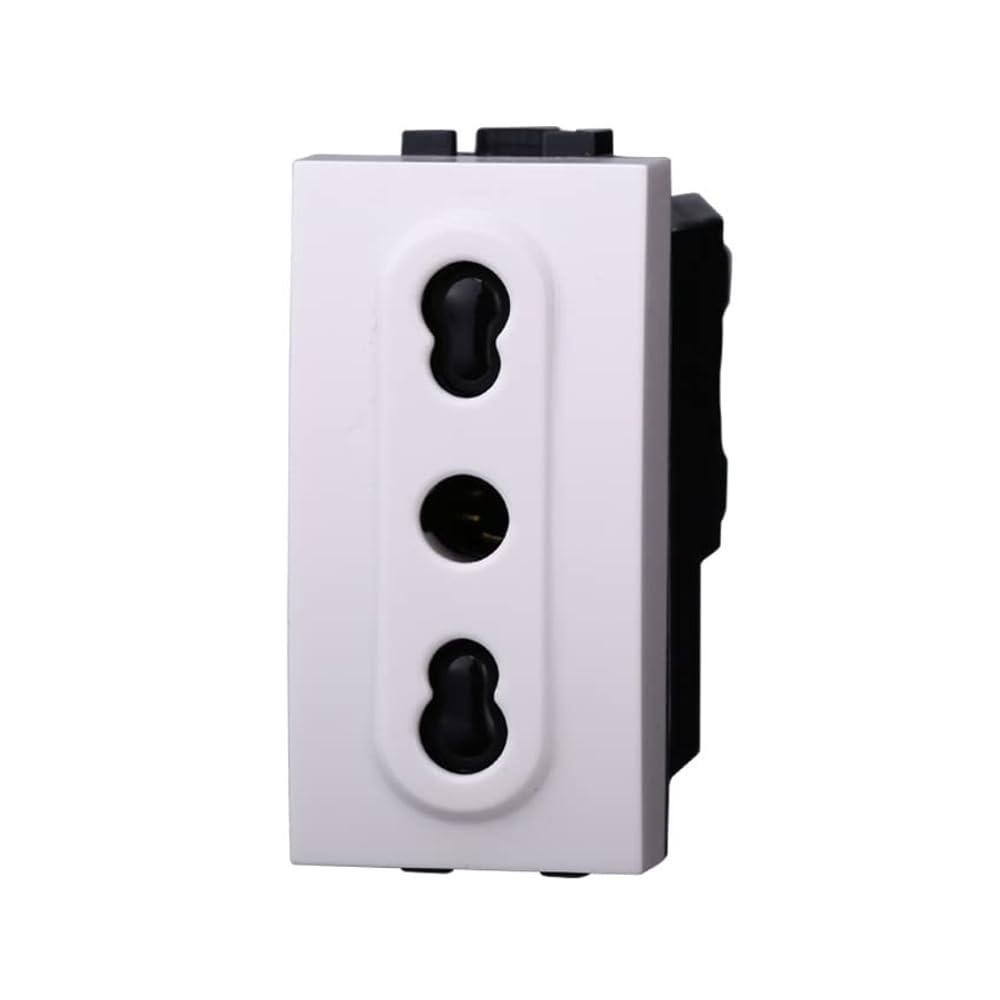 Presa Bipasso 2P+T 10/16A 250V, Compatibile con Bticino Living Light, Set da 4 Pezzi, Bianco