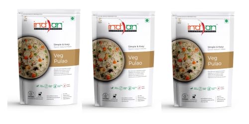Image of Indian Kitchen Foods Instant Veg. Pulao - Freeze Dried, Gluten-Free, Ready-to-Eat Indian Vegan Meal - Pack of 3