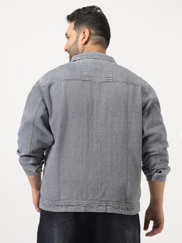 Image of Urbano Plus Men's Relaxed Fit Full Sleeve Utility Denim Jacket