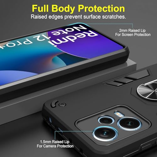 Image of NDCOM for Redmi Note 12 Pro Plus 5G Back Cover | Premium Protection for Redmi Note 12 Pro Plus 5+G Back Cover with Kickstand Ring Holder