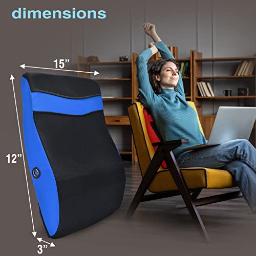 Back Massaging Vibrating Pillow - Back Therapy Massager Lumbar Posture Support Cushion 2 Massage Modes Relax Muscles - Use In Home Office Travel Car And More (Red) #TOP6