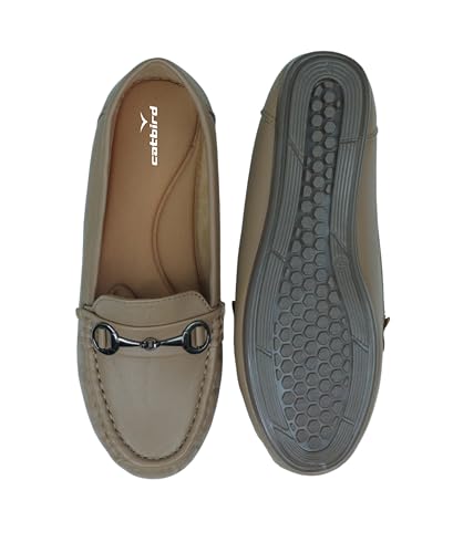 Image of CatBird Women's Metal Detail Slip-On Loafers | Cushioned Comfort Flats | Lightweight Office & Casual Shoes | Anti-Slip Sole Footwear