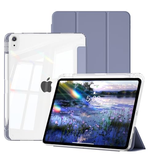 Coque iPad Air 11 pouces anti-choc violette à dos transparent rigide