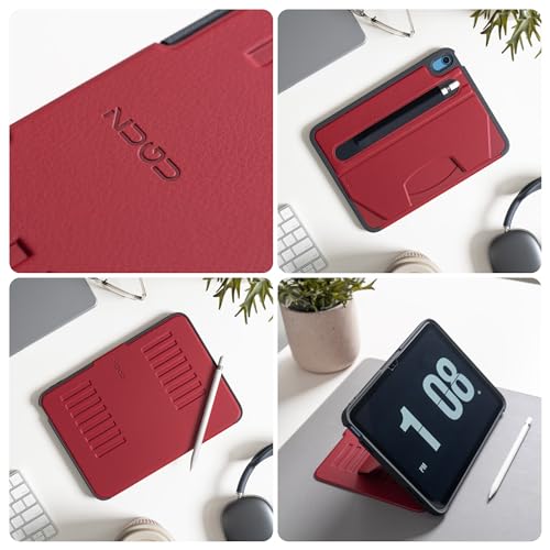 Image of ZUGU CASE for iPad A16 11th Generation 11 Inch (2025), 10th Gen 10.9 Inch (2022) Magnetic Stand & Sleep /Wake Cover, Model #s A3354, A3355, A3356, A2696, A2757, A2777, Scarlet Red