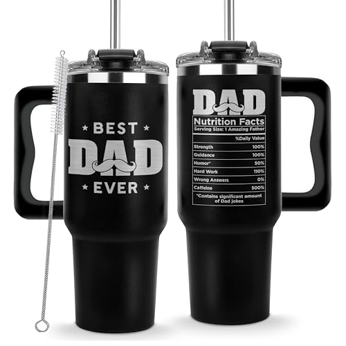Vivulla68 Fathers Day Gift for Dad, Best Dad Ever Tumbler 40Oz, Father Day Gifts from Son Kids and...