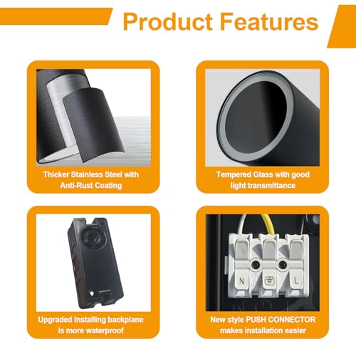Image of Kerry Outdoor Wall Lights, Mains Powered, IP65, Up Down, Black 2 Pack