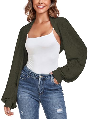 Image of ZAFUL Women's Sheer Shrug Y2K Long Sleeve Cardigans 2026 Irregular Tie Front Bolera