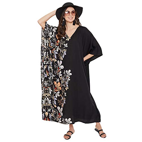 Image of Oussum Women Kaftan Plus Size Polyester Summer Lightweight Caftan Swimsuit Cover Ups Maxi African Mumu Lounge House Dress