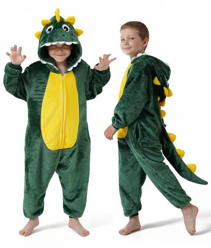 DILUFUN Kids Boys Girls Dinosaur Onesie Costume,One Piece Pajamas,Halloween Funny