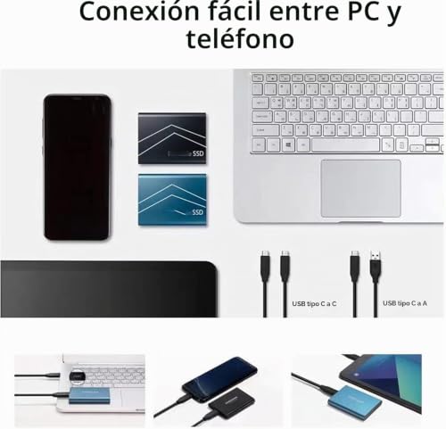 SSD Externo 1 TB USB 3.1 Solid State Drive portátil tipo C de 540 m/s 5