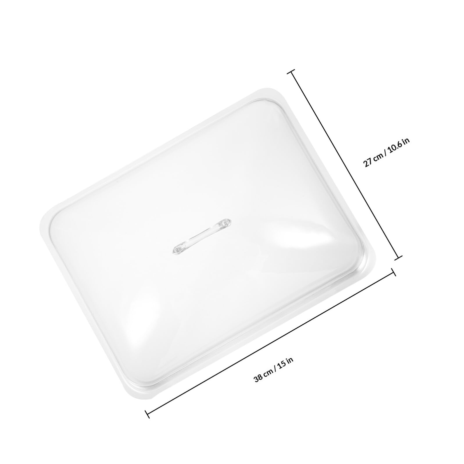 Coperchio per Alimenti Trasparente Rettangolare 38X27 CM in Plastica Manico Pratico Protezione Piatti per Cucina Riutilizzabile Stile Casuale