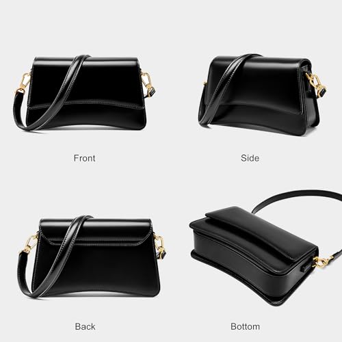 Womens Shoulder Bags Black Leather Small Handbag Crossbody Bags Retro Underarm Bag Fashion Clutch Purses2