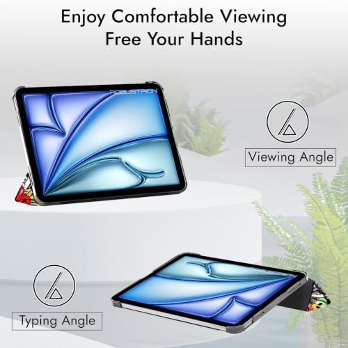 Image of Robustrion Cover for iPad Air 11 inch Cover M4 / M3 / M2 / Air 4th 5th Gen Generation with Translucent Back for iPad Air 11 inch M4 M3 M2 /Air 4 5 10.9 inch - Hippy