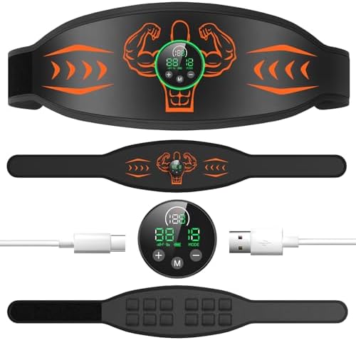 （04:30時点） 【2026強化版 消費カロリー表示】 EMS腹筋ベルト ジェル不要 15種類モード 12枚伝導布 30段階強度調整 筋トレ 腹筋マシン 腹筋パッド 液晶表示 トレーニングマシーン 女性 男性 USB充電式 腕部ベルト 延長ベルト追加 意匠登録済 (オレンジ, 腹筋ベルト)